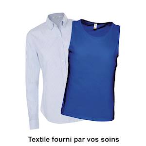 Impression directe quadri sur textile 100% coton fourni pas vos soins. INFORMATIONS OBLIGATOIRES à nous fournir avant livraison de vos textiles : Nombre de pièce par taille et référence - Nom de l'expéditeur - Jour de livraison programmé - Prévoir 1 ... 
